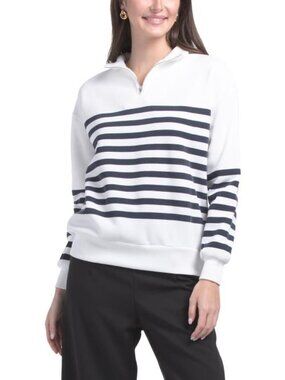 ABSOLUTELY FAMOUS Knit Striped Sweatshirt